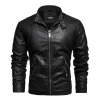 Aliexpress Amazon Autumn and winter men's stand-up collar, fleece and thickened, fleece and thickened pu leather jacket, large-sized leather jacket for men Item Picture